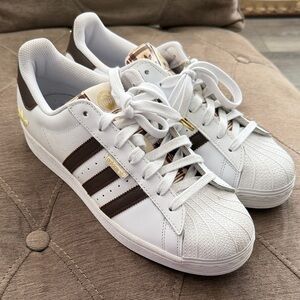 Adidas Men’s White and Brown Sneakers